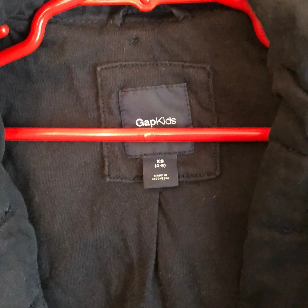 GapKids Cotton Hooded Pea Coat in Navy Blue Size XS 4-5 Girls